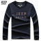 JEEP/吉普长袖T恤男2019秋季新款休闲长袖韩版休闲体恤打底衫 3XL 蓝色