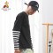 稻草人卫衣男2019秋季新品圆领条纹外套休闲运动长袖套头衫男 3XL 白色