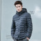 冰洁2019秋冬新品一手长羽绒服男连帽羽绒鸭绒外套J90141003 190/104A 灰墨色8057
