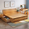 木帆 床 实木床 北欧双人床 高箱储物床 1.5米标准单床+床头柜*2
