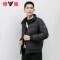 雅鹿青少年羽绒服男短款2019新款品牌加厚冬季外套羽绒面包服潮H_1 180/2XL 黑色