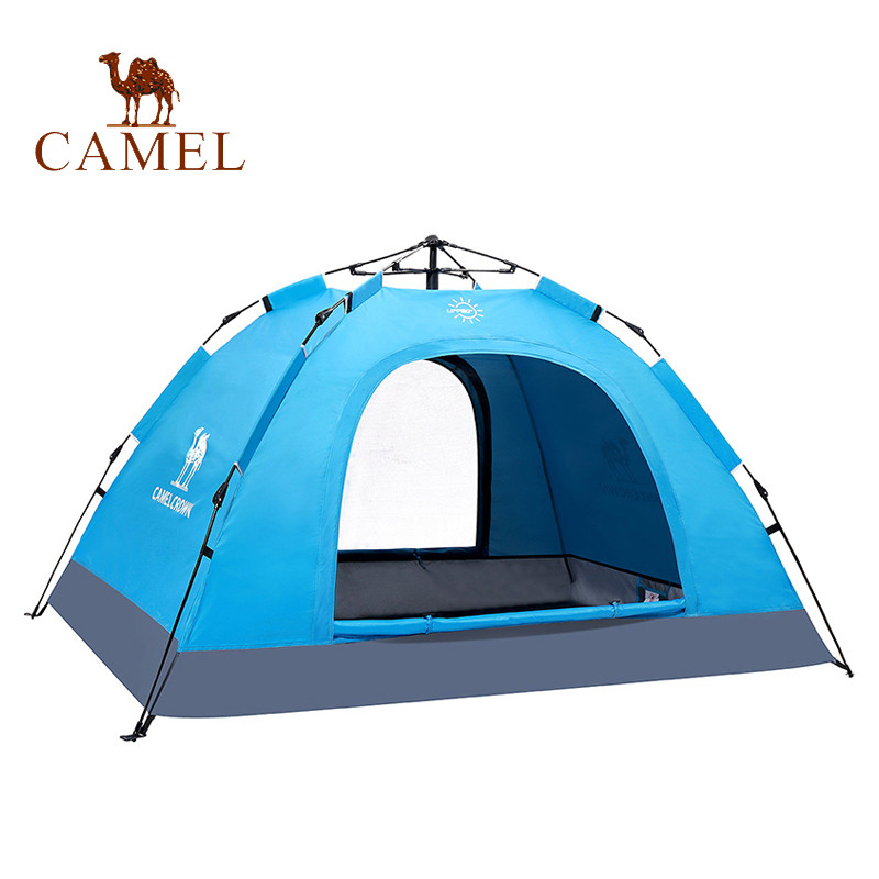 Camel骆驼帐篷户外3-4人 全自动速开双层遮阳防雨 野外露营帐篷 A9W3H8110天蓝