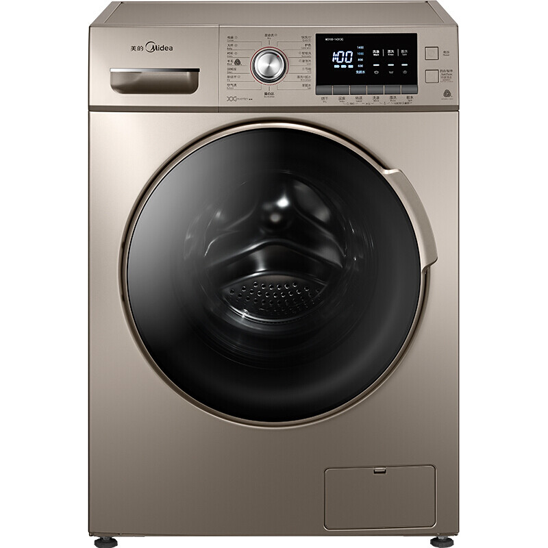 美的(Midea) 10公斤大容量家用变频全自动滚筒洗衣机 MG100-1431DG 金色