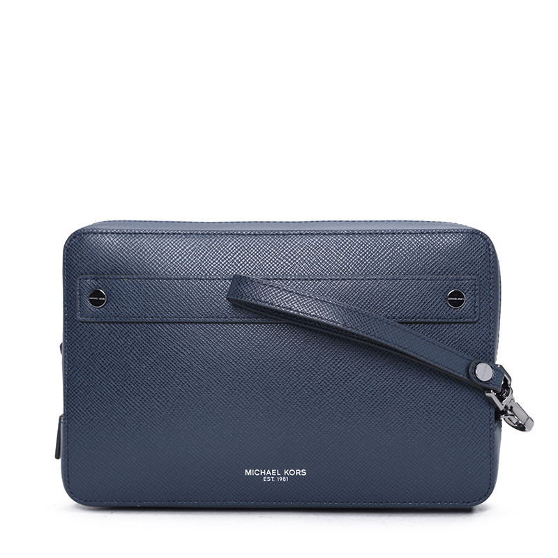 Michael Kors/迈克·科尔斯 男士HARRISON双层拉链手拿包 39F5LHRN6L 海军蓝
