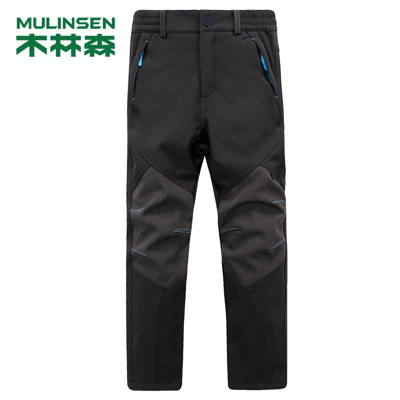 木林森(MULINSEN)2019年简约时尚防风防雨保暖透气情侣款加绒冲锋裤