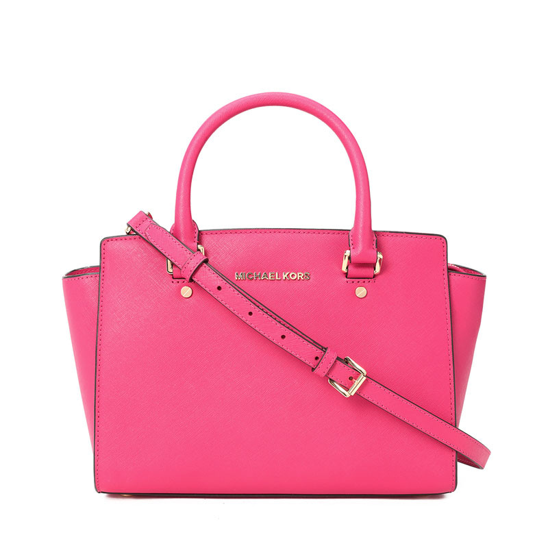 Michael Kors/迈克·科尔斯 女士Selma中号手拎斜挎包 30S3GLMS2L 玫红色