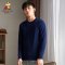 稻草人针织衫男2019秋冬新品潮流韩版打底衫青年男士圆领毛衣男装 M 深蓝色