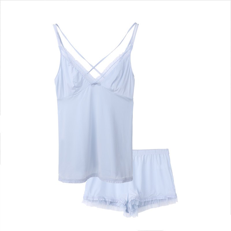 【A】芬狄诗春夏家居服女士吊带背心短裤春夏家居服睡衣FL7580 XL 淡紫色LIL