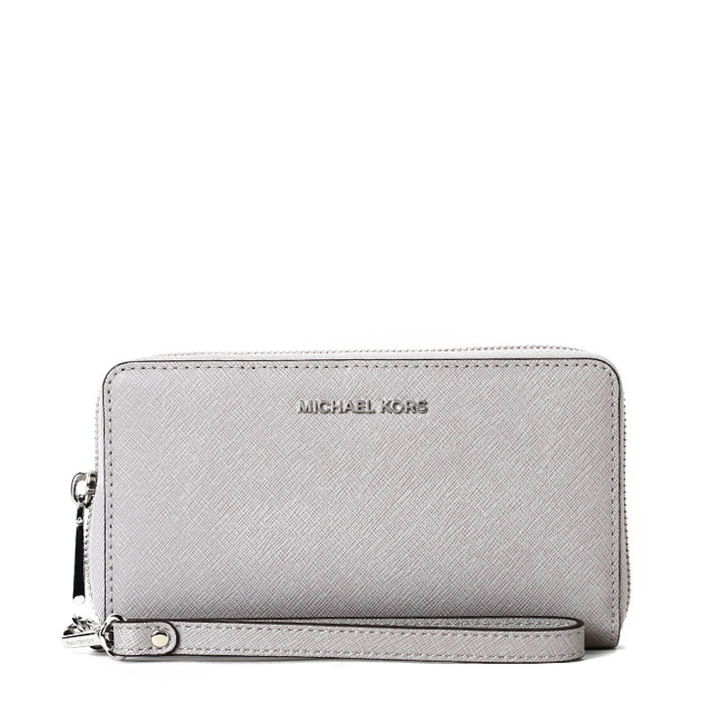 Michael Kors/迈克·科尔斯 女士Jet Set Travel中长款腕带拉链钱包 32H4GTVE9L 珍珠灰