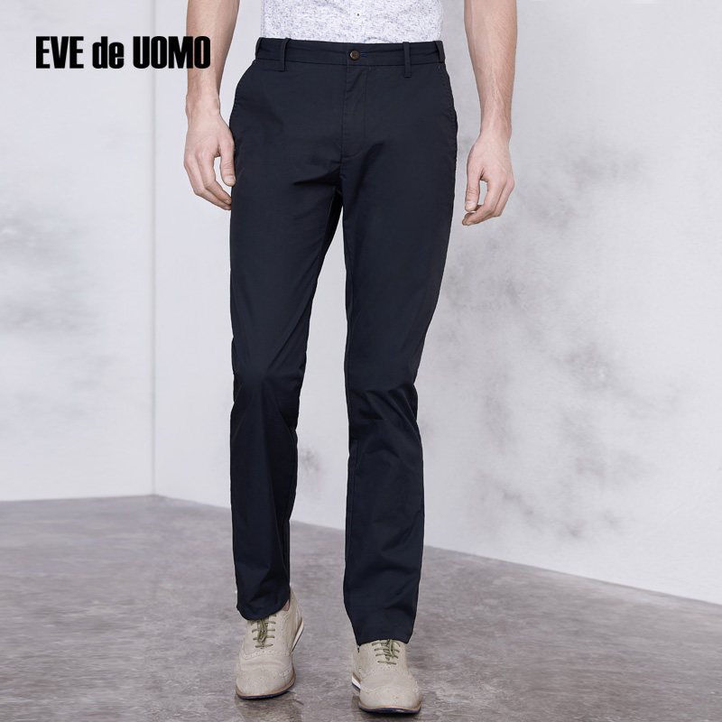EVEdeUOMO/依文春夏男士商务休闲裤直筒长裤_1 38 藏蓝色