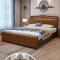 景山百岁 床 实木床 现代中式橡木床1.8米1.5m全实木大床双人婚床储物高箱床卧室家具纯木质床架981# 1.8*2米高箱床+1个床头柜