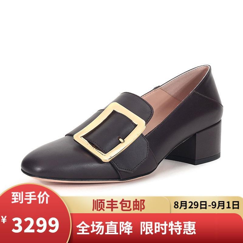BALLY 巴利 女士皮质可踩脚粗跟单鞋 JANELLE 40 440-棕褐色 4