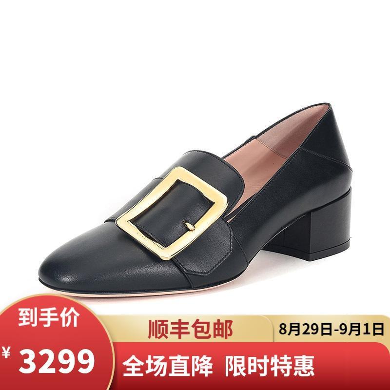 BALLY 巴利 女士皮质可踩脚粗跟单鞋 JANELLE 40 450-黑色 6