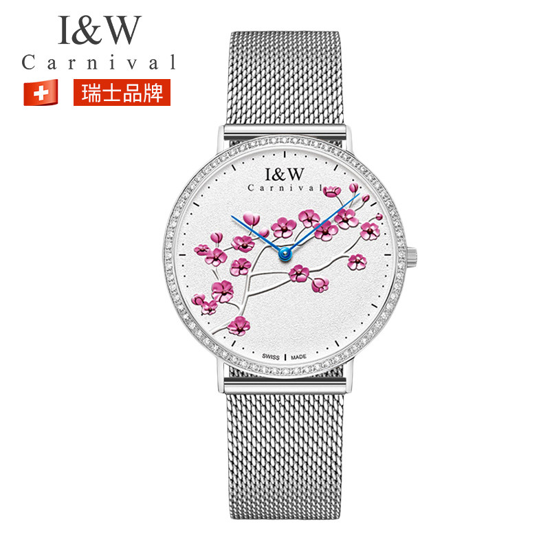 瑞士品牌IW手表正品女表轻奢时尚休闲梅花系列原装进口石英腕表时尚镶钻防水石英表2020新款女表