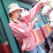 polo衫女长袖waitmore卫衣薄款2019秋季新款宽松韩版粉色学生上衣 S 粉色