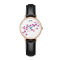 IW瑞士手表女款梅花系列原装进口石英腕表时尚镶钻防水手表光面皮带 玫壳镶钻蓝针黑色光皮32