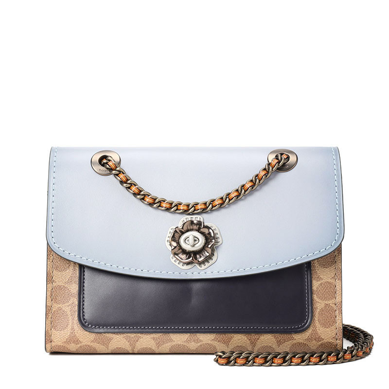 COACH PARKER 山茶花单肩包 69586 牛皮革\PVC 拼色