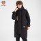 PaulFrank/大嘴猴秋冬羽绒服男韩版连帽中长款字母印花外套X XXL 黑色