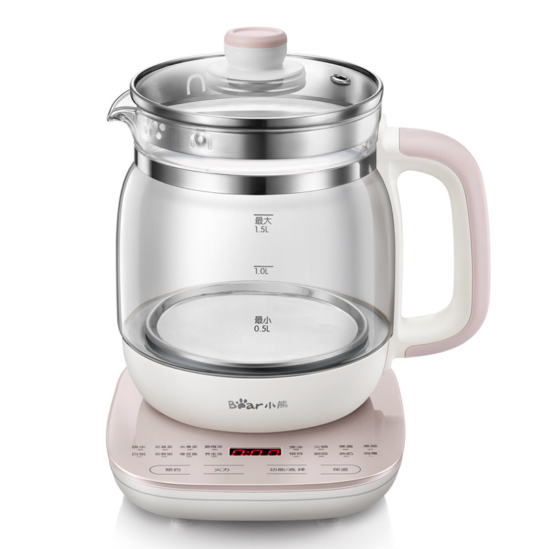 小熊（Bear）1.5L养生壶电水壶热水壶烧水壶花茶壶 玻璃加厚煮茶器 YSH-A15Z8 （不带滤网）