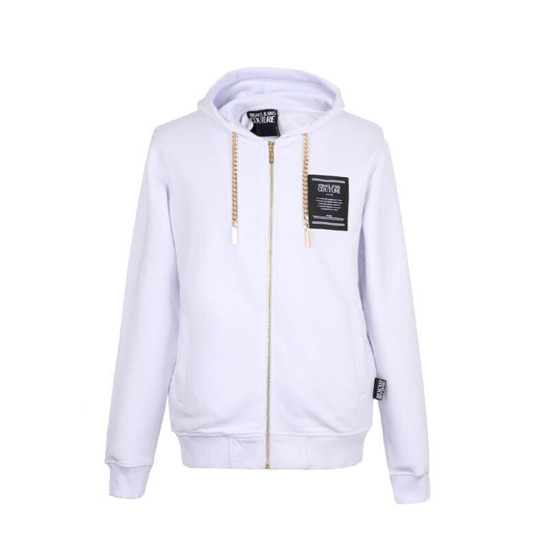 VERSACE JEANS COUTURE 范思哲 男士混纺连帽卫衣运动衫 B7GUA7FO 30216 003-白色 XXL