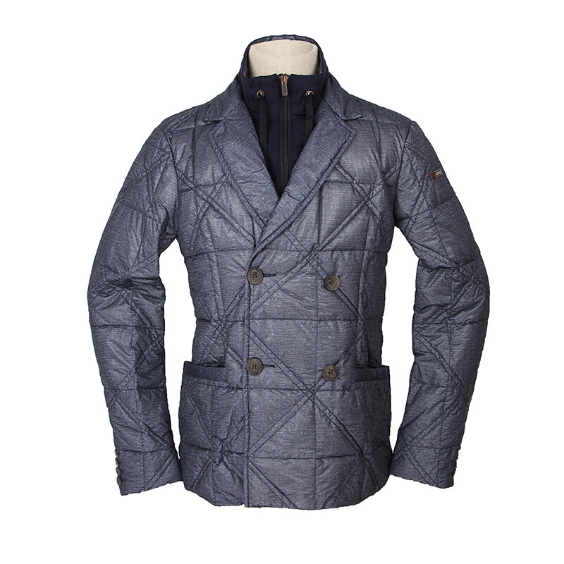 EMPORIO ARMANI 阿玛尼 男士冬季保暖假两件套可拆卸领羽绒服外套 ZNN06GR 48 L 蓝色