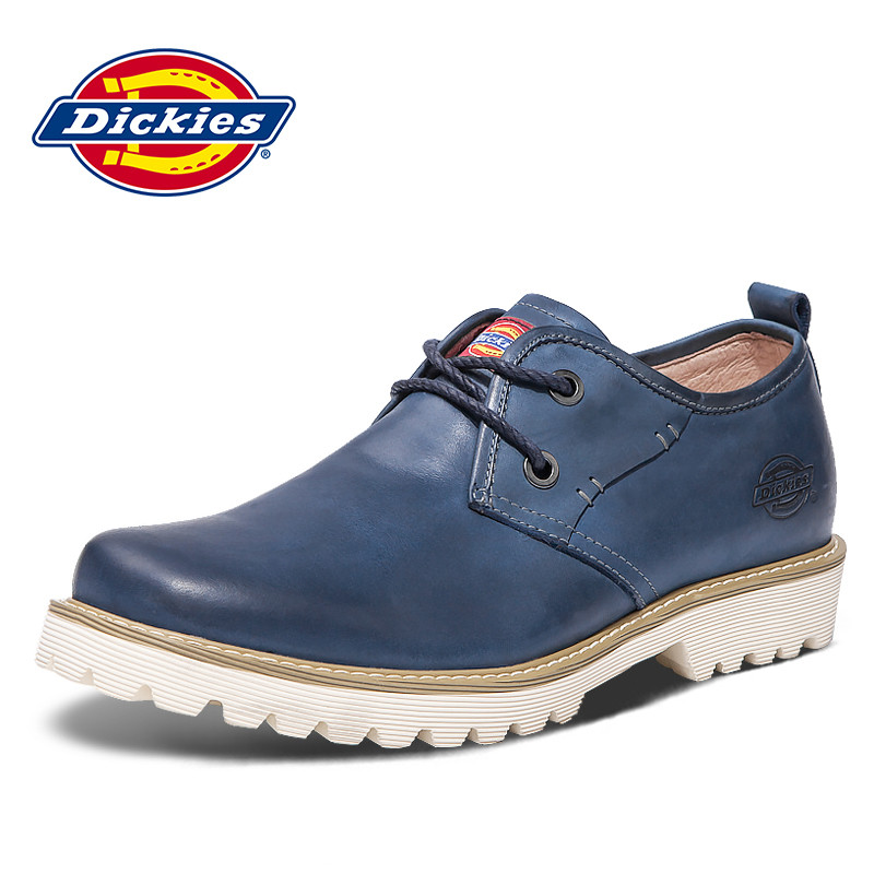 【99元特价】DICKIES男鞋2018秋冬季低帮工装鞋男真皮橡胶底休闲鞋子男潮161M50LXS01二 墨绿色161XG12AP04 43码
