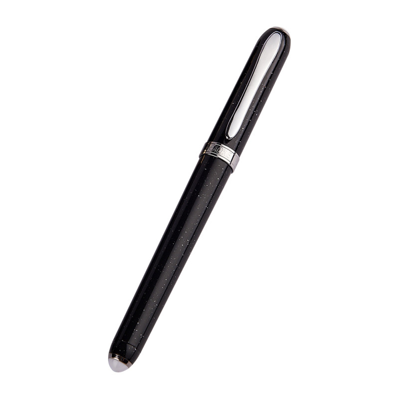 宝克(baoke)中性笔PC2278黑色金属笔夹大容量商务签字笔 0.5mm办公笔 银色12支