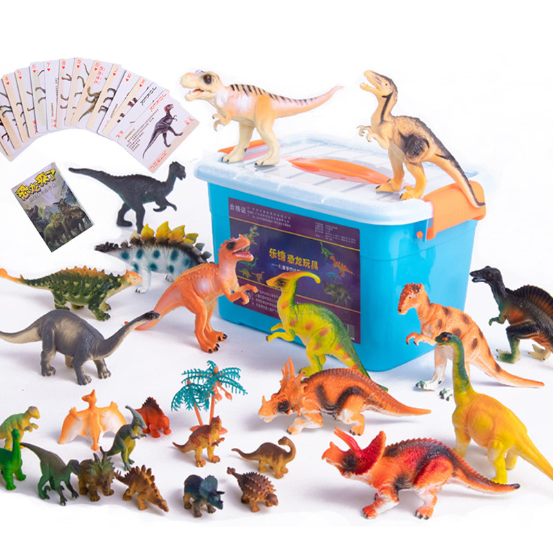 过凡（GUOFAN）儿童恐龙玩具24只套装动物仿真模型大霸王龙3-6周岁 12只套装恐龙+12只小恐龙+恐龙扑克