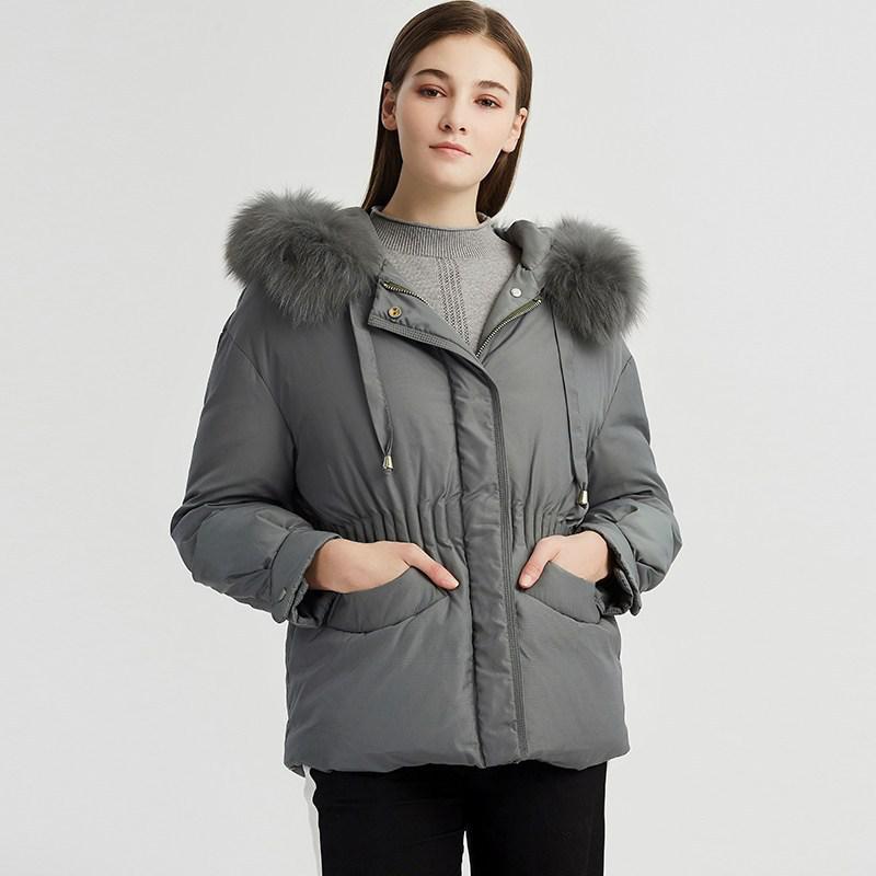 雪中飞2019新款羽绒服女短款宽松韩版时尚冬装狐狸毛领加厚外套女_1 185/3XL 军绿