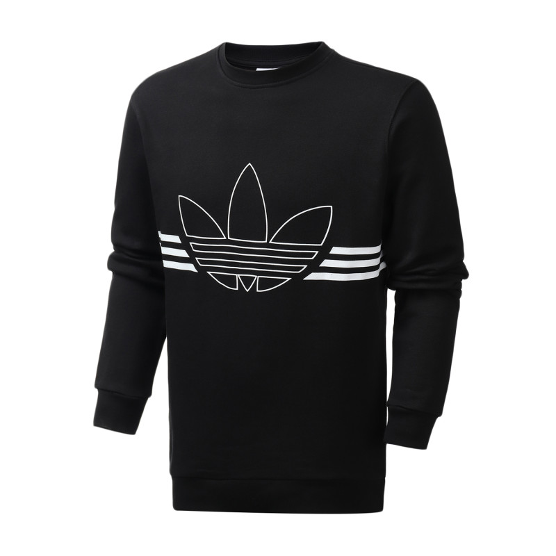 【自营】adidas阿迪达斯三叶草男装运动服LOGO印花休闲卫衣套头衫ED4687 XL ED4687黑色