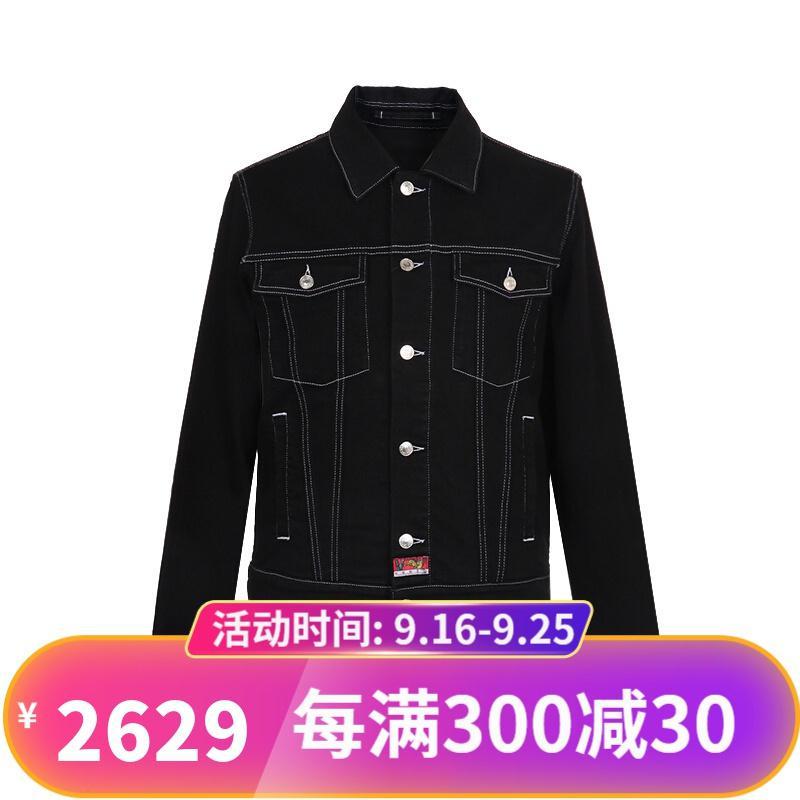 Kenzo 高田贤三 男士刺绣图案棉质牛仔外套上衣 F96 5BL509 2ED 99-黑色 L