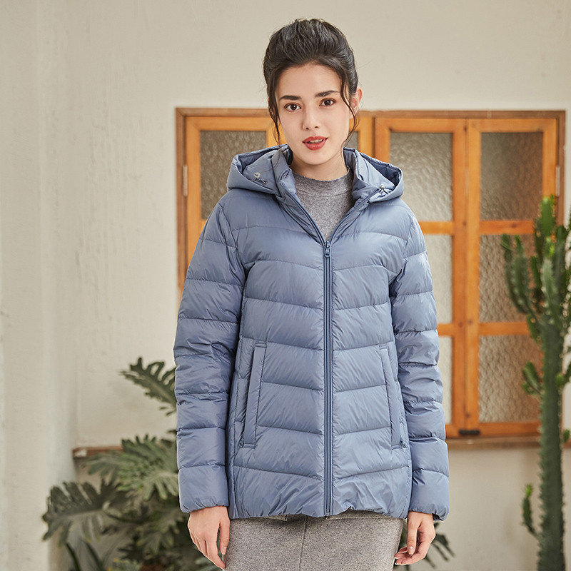 坦博尔中老年款羽绒服2019新款 冬季宽松保暖外套女装上衣TB19236 星蕴蓝5263 180/100A