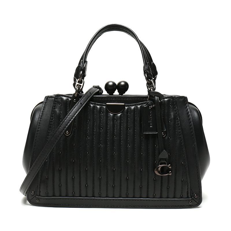 COACH 蔻驰 奢侈品 女士DREAMER系列皮革手提包单肩斜挎包 76347 V5BLK-黑色