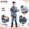 迪鲁奥（DILUAO)儿童迷彩服套装特种兵男孩女童军训中小学生2019新款夏季短袖 海军短袖 180cm