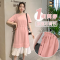 迪鲁奥（DILUAO)孕妇装夏装外出2019新款孕妇连衣裙中长款时尚潮妈孕妇裙子夏季宽松透气_974_425 粉红色 M