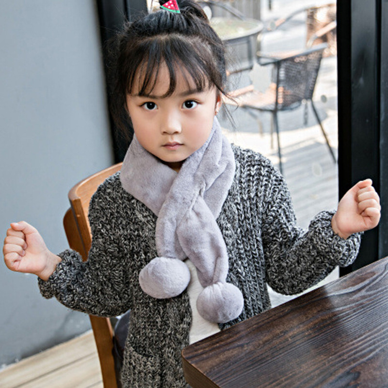 迪鲁奥（DILUAO)儿童围巾加绒公主微博加厚保暖秋冬季男童女童宝宝法兰绒脖套 红色 1-6岁 灰色 默认尺寸