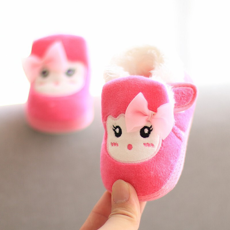 迪鲁奥（DILUAO)新款婴儿学步鞋冬季男宝宝0-3女童6-12个月软底加厚棉鞋儿小 A-881玫红 14码鞋内长11.5厘米建议6-9个月