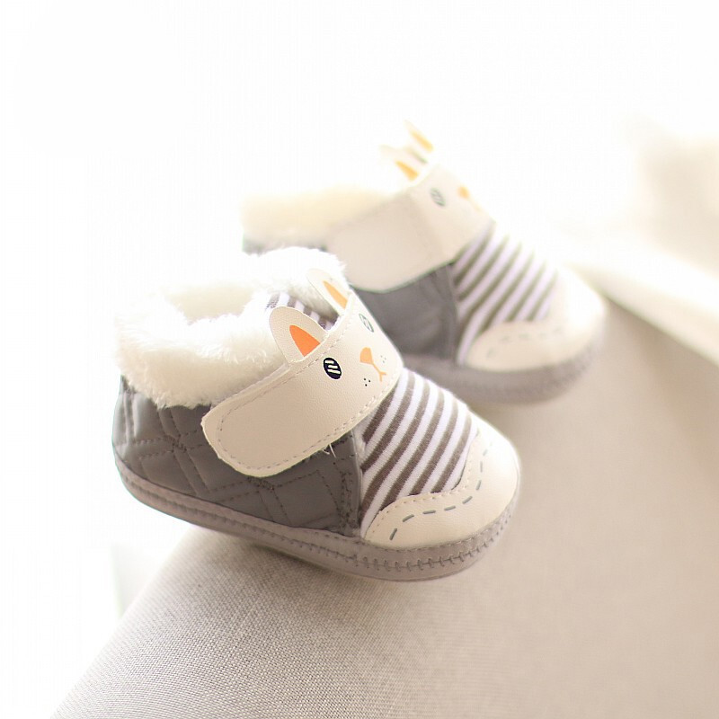 迪鲁奥（DILUAO)新款婴儿学步鞋冬季男宝宝0-3女童6-12个月软底加厚棉鞋儿小 A-886灰色 15码鞋内长12厘米建议9-12个月