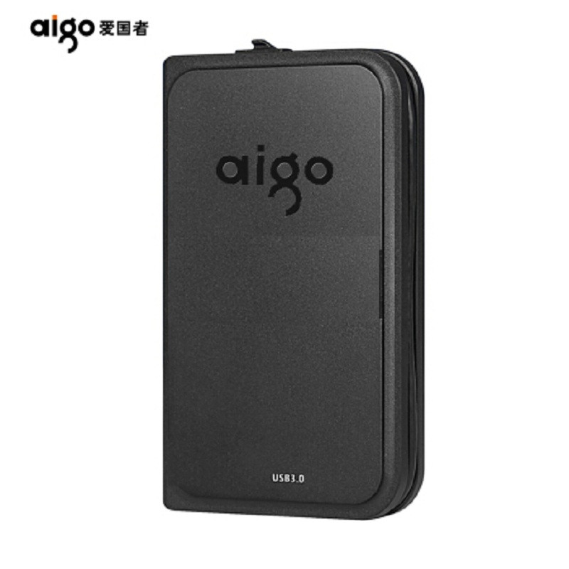 【精选】爱国者（aigo）4TB USB3.0 移动硬盘 HD806 黑色 机线一体 1.5米抗震防摔