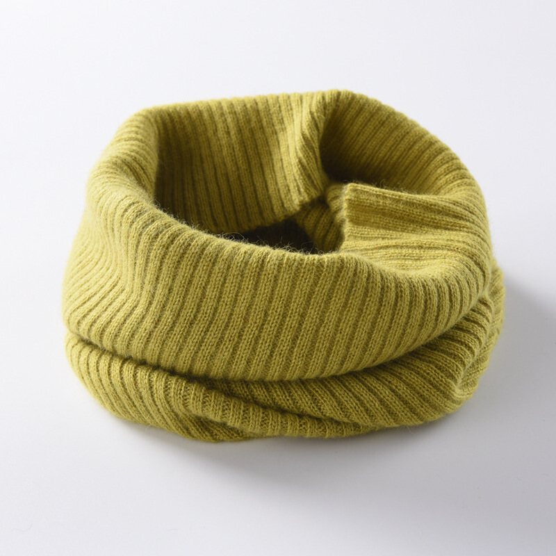 迪鲁奥（DILUAO)山羊绒套头脖套男女款秋冬季时尚保暖护颈围脖针织羊毛围巾百搭_933 葱绿色