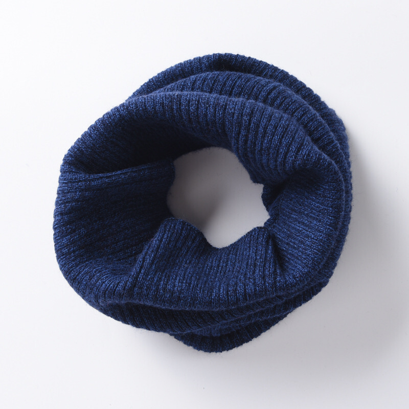 迪鲁奥（DILUAO)山羊绒套头脖套男女款秋冬季时尚保暖护颈围脖针织羊毛围巾百搭_933 AB蓝