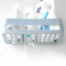 厨房置物架浴室 - 免打孔卫生间壁挂转角架 - 洗手间三角吸壁收纳架 三角形蓝色【2个装】