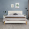 掌上明珠家居 新款现代简约白色亮光烤漆床1.5/1.8米板式单双人大床卧室床头柜 1.8米储物床