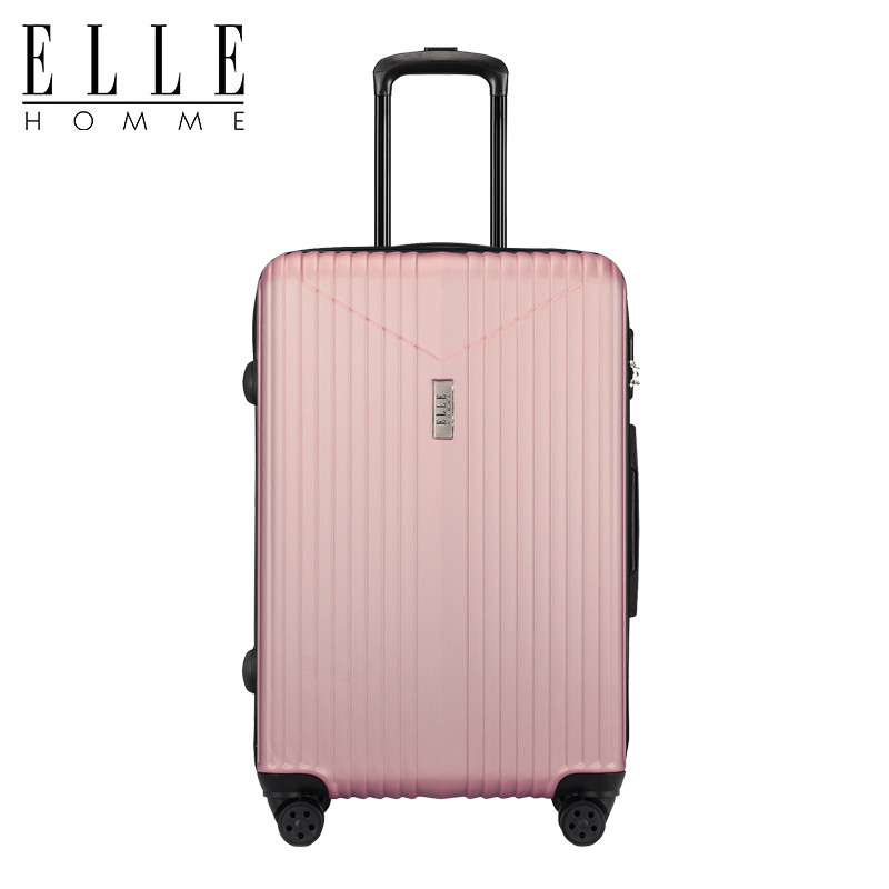 ELLE HOMME2019年新款防刮耐磨拉杆箱静音万向轮旅行箱20寸 玫瑰金 20寸