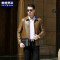 雅鹿男装秋冬新款男士翻领时尚皮衣男商务休闲上衣YL-1815 棕咖色 185