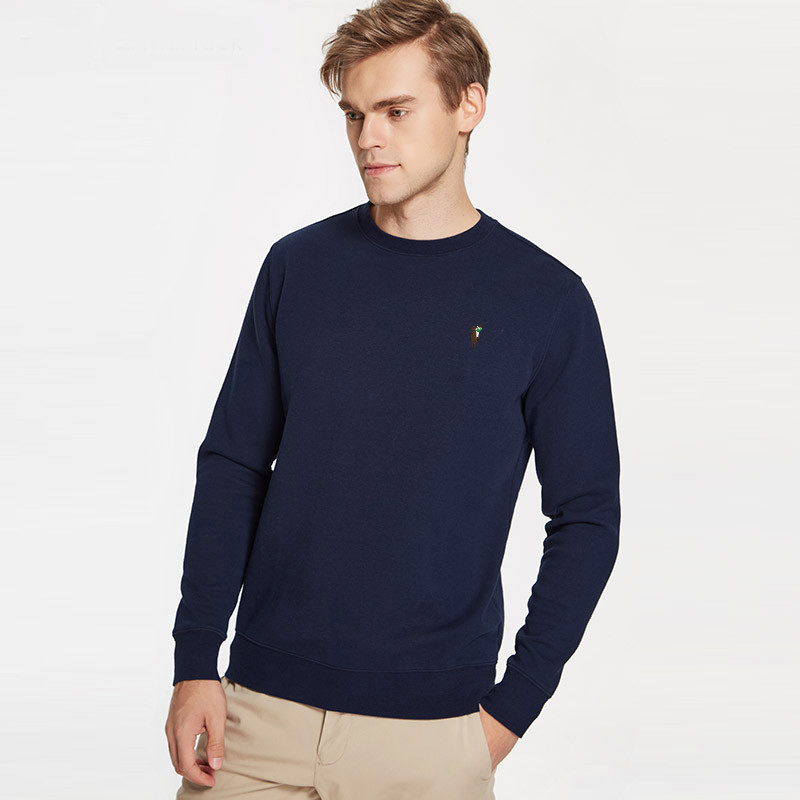 POLO SPORT 新款经典圆领男士长袖卫衣 男款休闲百搭打底衫 L 藏青色
