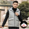 【白鹅绒】迪伽默 男士连帽时尚休闲马甲羽绒服 2色可选 杏色 L