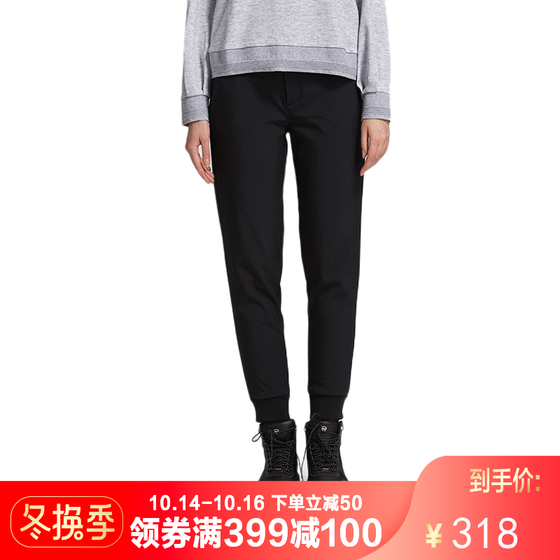 诺诗兰（NORTHLAND）运动户外男女加绒软壳裤保暖风雪长裤GF082X12 160 GF082X12102NL/纯黑色（女）
