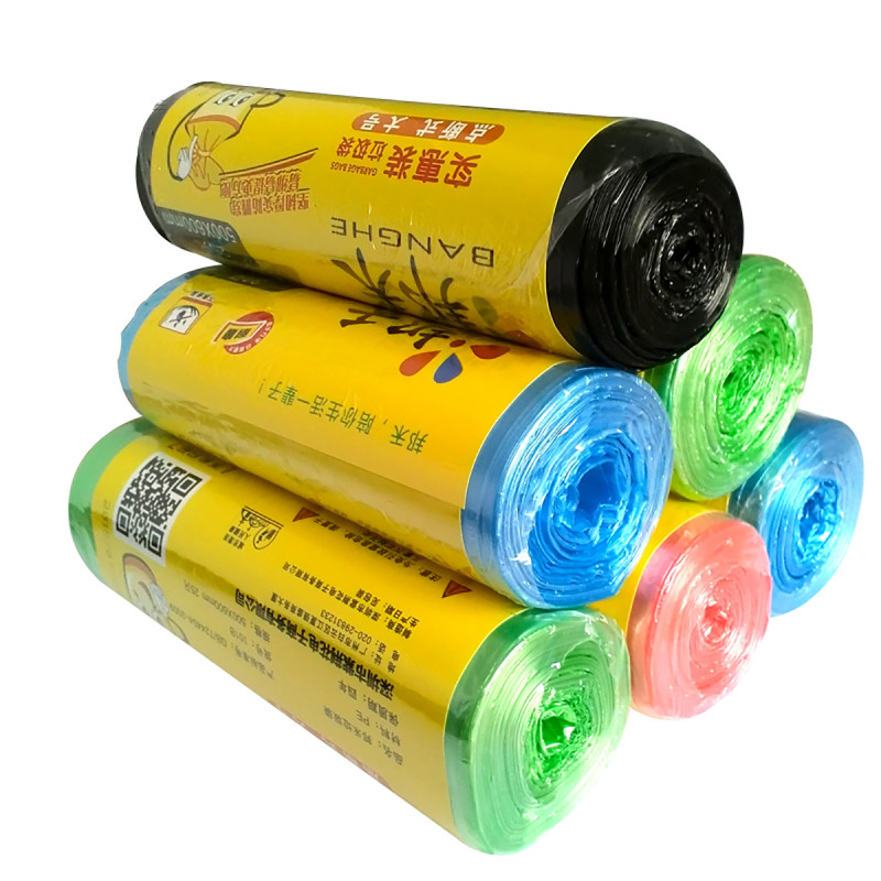 单爱 - 加厚垃圾袋 断点式全新料彩色厨房卫生间家用塑料袋中大号 2卷50(大号颜色随机)