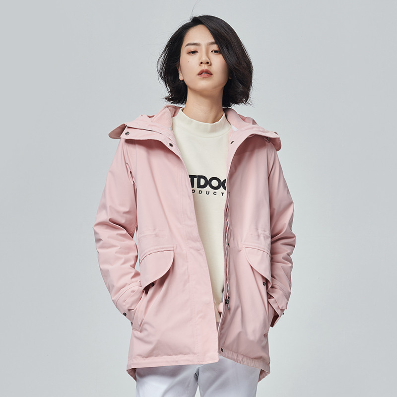 （OUTDOORPRODUCTS）运动户外秋冬女式防风外套情侣三合一冲锋衣OFCF194_3 2XL OFCF1942002-2/樱花粉（女）
